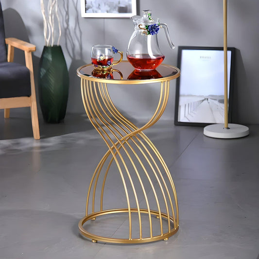 Curva Luxe | Elegant Bohemian Gold Side Table - Decora Furniture